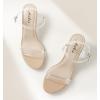 imageAnkis Nude Black Heels 25 Block Chunky White Clear Silver Heel Dressy Open Toe Heels For Women Ankle Strap Low Short Thick Strappy Dress Comfortable Sandal Casual Party Wedding Event Summer ShoesNude Clear