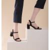imageAnkis Nude Black Heels 25 Block Chunky White Clear Silver Heel Dressy Open Toe Heels For Women Ankle Strap Low Short Thick Strappy Dress Comfortable Sandal Casual Party Wedding Event Summer ShoesBlack Nubuck