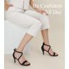 imageAnkis Nude Gold Black Heels Strappy Heels for Women 3 Inch Stiletto Open Toe Sandals for Wedding Evening Party HomecomingBlack Nubuck