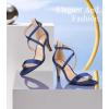 imageAnkis Nude Gold Black Heels Strappy Heels for Women 3 Inch Stiletto Open Toe Sandals for Wedding Evening Party HomecomingNavy Blue Satin