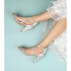 imageAnkis Nude Gold Black Heels Strappy Heels for Women 3 Inch Stiletto Open Toe Sandals for Wedding Evening Party HomecomingSliver Glitter