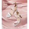 imageAnkis Nude Gold Black Heels Strappy Heels for Women 3 Inch Stiletto Open Toe Sandals for Wedding Evening Party HomecomingWhite Stain