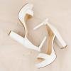 imageAnkis Platform Heels 4 Inches Chunky heels Sandals for Women Comfy Open Toe Block Heeled Sandals Black Nude White Silver Gold Ankle Strappy Heels Black Chunky Platform Heels for Women Summer Dress ShoesE White Pu
