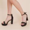 imageAnkis Platform Heels 4 Inches Chunky heels Sandals for Women Comfy Open Toe Block Heeled Sandals Black Nude White Silver Gold Ankle Strappy Heels Black Chunky Platform Heels for Women Summer Dress ShoesG Black Pu