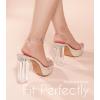 imageAnkis Platform Heels for Women 4 Inches Chunky Heels Sandals for Women Comfy Open Toe Block Heeled Sandals Nude White Silver Gold Black Ankle Strappy Heels for WomenF Crystal Clear