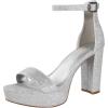 imageAnkis Platform Heels 4 Inches Chunky heels Sandals for Women Comfy Open Toe Block Heeled Sandals Black Nude White Silver Gold Ankle Strappy Heels Black Chunky Platform Heels for Women Summer Dress ShoesD Silver Glitter