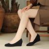 imageAnkis Black Nude Silver Gold Wedges for Women Low Heel Womens Wedge Comfortable Closed Toe Women Pumps Dress Shoes 2InchBlack Nubuck