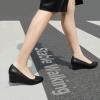 imageAnkis Black Nude Silver Gold Wedges for Women Low Heel Womens Wedge Comfortable Closed Toe Women Pumps Dress Shoes 2InchBlack Pu