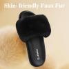 imageAnkis Black Pink Grey Camel Fur SlidesCute Chic Versatile Pretty Soft Platform Slides Open Toe Nonslip Womens House Fluffy Slippers Fuzzy Slippers for Women Indoor Outdoor All SeasonsBlack