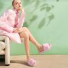 imageAnkis Black Pink Grey Camel Fur SlidesCute Chic Versatile Pretty Soft Platform Slides Open Toe Nonslip Womens House Fluffy Slippers Fuzzy Slippers for Women Indoor Outdoor All SeasonsPink