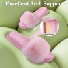 imageAnkis Black Pink Grey Camel Fur SlidesCute Chic Versatile Pretty Soft Platform Slides Open Toe Nonslip Womens House Fluffy Slippers Fuzzy Slippers for Women Indoor Outdoor All SeasonsPink