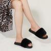 imageAnkis Black Pink Grey Camel Fur SlidesCute Chic Versatile Pretty Soft Platform Slides Open Toe Nonslip Womens House Fluffy Slippers Fuzzy Slippers for Women Indoor Outdoor All SeasonsBlack