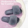 imageAnkis Black Pink Grey Camel Fur SlidesCute Chic Versatile Pretty Soft Platform Slides Open Toe Nonslip Womens House Fluffy Slippers Fuzzy Slippers for Women Indoor Outdoor All SeasonsGrey