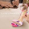 imageAnkis Floral Chunky Heels for Women  Open Toe Ankle Strap Chunky Heel Pump Sandals Party Wedding Strappy Buckle Sandals Standard Size 275 Inches Tall Thick Heel Design Floral numeric7