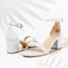 imageAnkis Nude Silver Black Heels Womens Open Toe Ankle Strap Block Chunky Low Heeled Sandal Comfortable Office Wedding Dress Pump Shoes Standard Size 225 Inches Heel DesignWhite Pu