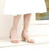 imageAnkis Nude Silver Black Heels Womens Open Toe Ankle Strap Block Chunky Low Heeled Sandal Comfortable Office Wedding Dress Pump Shoes Standard Size 225 Inches Heel DesignNude Nubuck