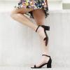 imageAnkis Nude Silver Black Heels Womens Open Toe Ankle Strap Block Chunky Low Heeled Sandal Comfortable Office Wedding Dress Pump Shoes Standard Size 225 Inches Heel DesignBlack Suede
