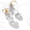 imageAnkis Nude Silver Black Heels Womens Open Toe Ankle Strap Block Chunky Low Heeled Sandal Comfortable Office Wedding Dress Pump Shoes Standard Size 225 Inches Heel DesignSilver Glitter