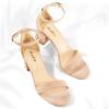 imageAnkis Nude Silver Black Heels Womens Open Toe Ankle Strap Block Chunky Low Heeled Sandal Comfortable Office Wedding Dress Pump Shoes Standard Size 225 Inches Heel DesignNude Suede