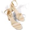imageAnkis Nude Silver Black Heels Womens Open Toe Ankle Strap Block Chunky Low Heeled Sandal Comfortable Office Wedding Dress Pump Shoes Standard Size 225 Inches Heel DesignNude Nubuck