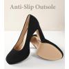 imageAnkis Platform Heels Womens Pumps Black White Nude Closed Toe Chunky Heel ShoesBlack Nubuck