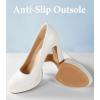 imageAnkis Platform Heels Womens Pumps Black White Nude Closed Toe Chunky Heel ShoesWhite Pu