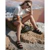 imageAnkis Platform Sandals Two Bands Open Toe Heeled Sandals with Adjustable Ankle Strap Comfortable and Lightweight Wedge Shoes in SummerBlack Pu