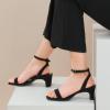 imageAnkis Square Toe Heels for Women  Nude Silver Black Clear Heels Open Toe Ankle Strap Block Chunky Low Heeled Sandal Comfortable Wedding Dress Heel Sandals Standard Size 225 Inches Heel DesignBlackSuede