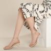 imageAnkis Square Toe Heels for Women  Nude Silver Black Clear Heels Open Toe Ankle Strap Block Chunky Low Heeled Sandal Comfortable Wedding Dress Heel Sandals Standard Size 225 Inches Heel DesignNudeClear