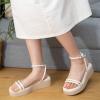 imageAnkis Wedge Sandals for Women Black White Nude Wedge Low Heels Platform Comfortable Padded Insole Slides Open Toe Wedge Sandals Strappy Buckle Ankle Strap Lightweight Casual Dressy Summer Girls