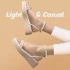 imageAnkis Wedge Sandals for Women Black White Nude Wedge Low Heels Platform Comfortable Padded Insole Slides Open Toe Wedge Sandals Strappy Buckle Ankle Strap Lightweight Casual Dressy Summer Girls