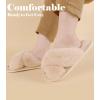 imageAnkis Womens Fuzzy Fluffy Slippers  2Pair Cozy Soft Comfy Relax Fluffy Slippers Cross Band Open Toe Nonslip Womens Slippers Indoor and Outdoor Fluffy Slippers Fuzzy SlippersCamel
