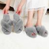 imageAnkis Womens Fuzzy Fluffy Slippers  2Pair Cozy Soft Comfy Relax Fluffy Slippers Cross Band Open Toe Nonslip Womens Slippers Indoor and Outdoor Fluffy Slippers Fuzzy SlippersGrey