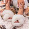 imageAnkis Womens Fuzzy Fluffy Slippers  2Pair Cozy Soft Comfy Relax Fluffy Slippers Cross Band Open Toe Nonslip Womens Slippers Indoor and Outdoor Fluffy Slippers Fuzzy SlippersWhite