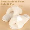 imageAnkis Womens Fuzzy Fluffy Slippers  2Pair Cozy Soft Comfy Relax Fluffy Slippers Cross Band Open Toe Nonslip Womens Slippers Indoor and Outdoor Fluffy Slippers Fuzzy SlippersWhite