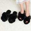 imageAnkis Womens Fuzzy Fluffy Slippers  2Pair Cozy Soft Comfy Relax Fluffy Slippers Cross Band Open Toe Nonslip Womens Slippers Indoor and Outdoor Fluffy Slippers Fuzzy SlippersBlack