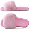 imageAnkis Black Pink Grey Camel Fur SlidesCute Chic Versatile Pretty Soft Platform Slides Open Toe Nonslip Womens House Fluffy Slippers Fuzzy Slippers for Women Indoor Outdoor All SeasonsPink