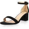 imageAnkis Nude Silver Black Heels Womens Open Toe Ankle Strap Block Chunky Low Heeled Sandal Comfortable Office Wedding Dress Pump Shoes Standard Size 225 Inches Heel DesignBlack Suede