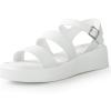 imageAnkis Platform Sandals Two Bands Open Toe Heeled Sandals with Adjustable Ankle Strap Comfortable and Lightweight Wedge Shoes in SummerWhite Pu
