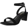 imageAnkis Square Toe Heels for Women  Nude Silver Black Clear Heels Open Toe Ankle Strap Block Chunky Low Heeled Sandal Comfortable Wedding Dress Heel Sandals Standard Size 225 Inches Heel DesignBlackSuede