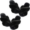 imageAnkis Womens Fuzzy Fluffy Slippers  2Pair Cozy Soft Comfy Relax Fluffy Slippers Cross Band Open Toe Nonslip Womens Slippers Indoor and Outdoor Fluffy Slippers Fuzzy SlippersBlack