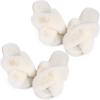 imageAnkis Womens Fuzzy Fluffy Slippers  2Pair Cozy Soft Comfy Relax Fluffy Slippers Cross Band Open Toe Nonslip Womens Slippers Indoor and Outdoor Fluffy Slippers Fuzzy SlippersWhite