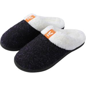 imageAnkis Womens Mens Slippers Memory Foam Comfort WoolLike Plush Fleece Lined House Shoes for Indoor ampamp Outdoor with Arch SupportPurple