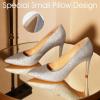 imageAnkis High Heel Womens Pumps Black Sliver White Blue Heels Closed Toe Pointed Toe 4in Stiletto Heel for Women Comfy Memory Foam Pump Shoe Party Wedding Work Classic Dressy Casual with Gel InsolesSilver Glitter
