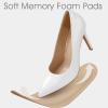 imageAnkis High Heel Womens Pumps Black Sliver White Blue Heels Closed Toe Pointed Toe 4in Stiletto Heel for Women Comfy Memory Foam Pump Shoe Party Wedding Work Classic Dressy Casual with Gel InsolesWhite Pat