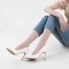 imageAnkis High Heel Womens Pumps Black Sliver White Blue Heels Closed Toe Pointed Toe 4in Stiletto Heel for Women Comfy Memory Foam Pump Shoe Party Wedding Work Classic Dressy Casual with Gel InsolesWhite Pat