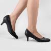imageAnkis Black Nude White Silver Pumps for Women Comfortable Low Heel Women Pumps Closed Round Toe Dress Shoes for Work Office Wedding Party Prom 25 InchBlack Pu