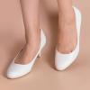 imageAnkis Black Nude White Silver Pumps for Women Comfortable Low Heel Women Pumps Closed Round Toe Dress Shoes for Work Office Wedding Party Prom 25 InchWhite Pu