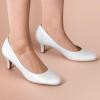 imageAnkis Black Nude White Silver Pumps for Women Comfortable Low Heel Women Pumps Closed Round Toe Dress Shoes for Work Office Wedding Party Prom 25 InchWhite Pu