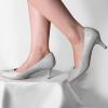 imageAnkis Black Nude White Silver Pumps for Women Comfortable Low Heel Women Pumps Closed Round Toe Dress Shoes for Work Office Wedding Party Prom 25 InchSilver Glitter